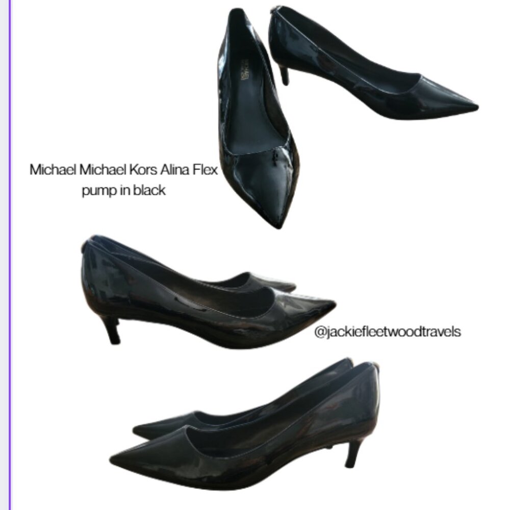 Michael Michael Kors Alina Flex pump in black patent leather.